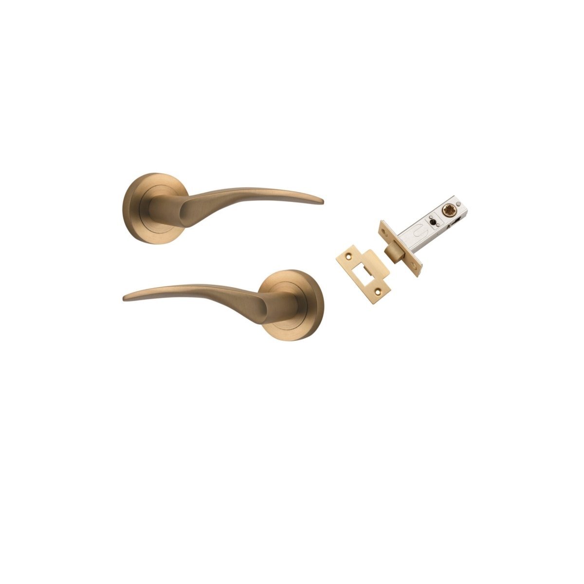 IVER Oxford Solid Brass Round Rose Door Handle – Multiple Finishes Available - Entry - Point - 9364KPASS60 - Iver