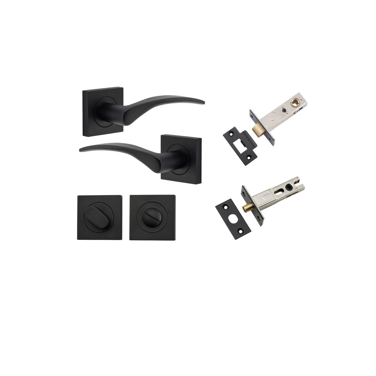 IVER Oxford Solid Brass Square Rose Door Handle – Multiple Finishes Available - Entry - Point - 0283KPRIV60 - Iver
