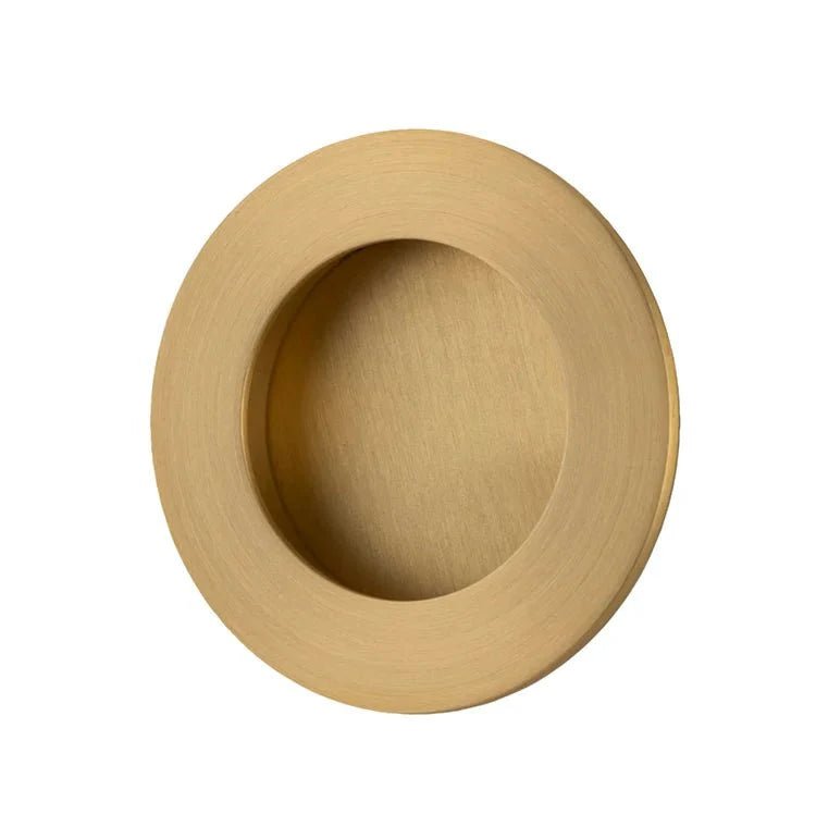 IVER Round Brass Sliding Flush Pull - Multiple Finishes Available - Entry - Point - 21792 - Iver