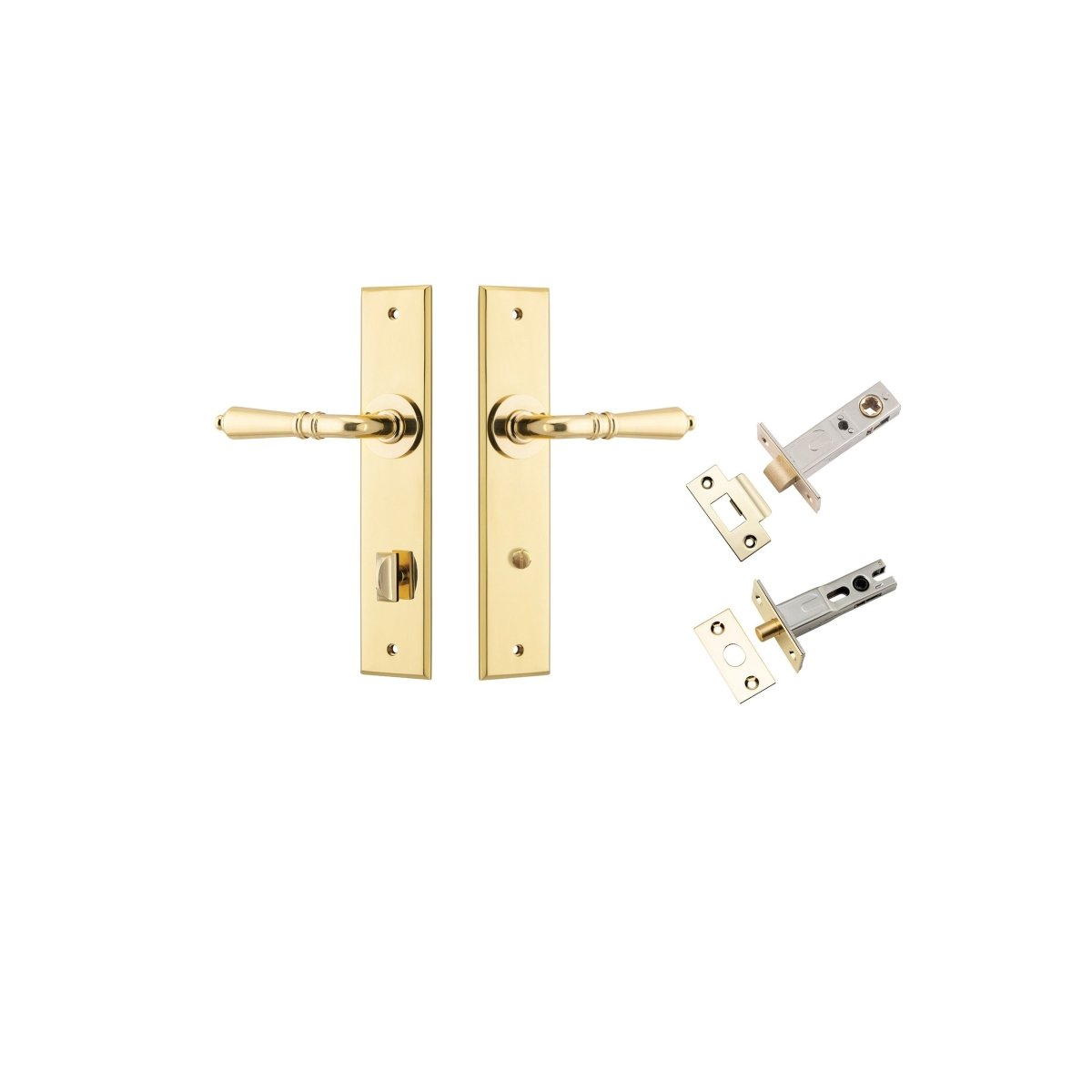 IVER Sarlat Solid Brass Chamfered Plate Door Handle – Multiple Finishes Available - Entry - Point - 10280KPRIV60 - Iver
