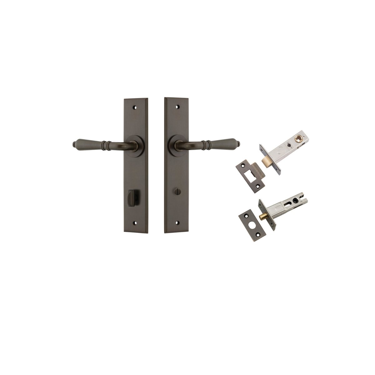 IVER Sarlat Solid Brass Chamfered Plate Door Handle – Multiple Finishes Available - Entry - Point - 10780KPRIV60 - Iver