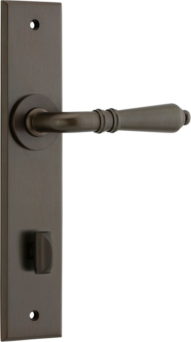 IVER Sarlat Solid Brass Chamfered Plate Door Handle – Multiple Finishes Available - Entry - Point - 10780P85 - Iver