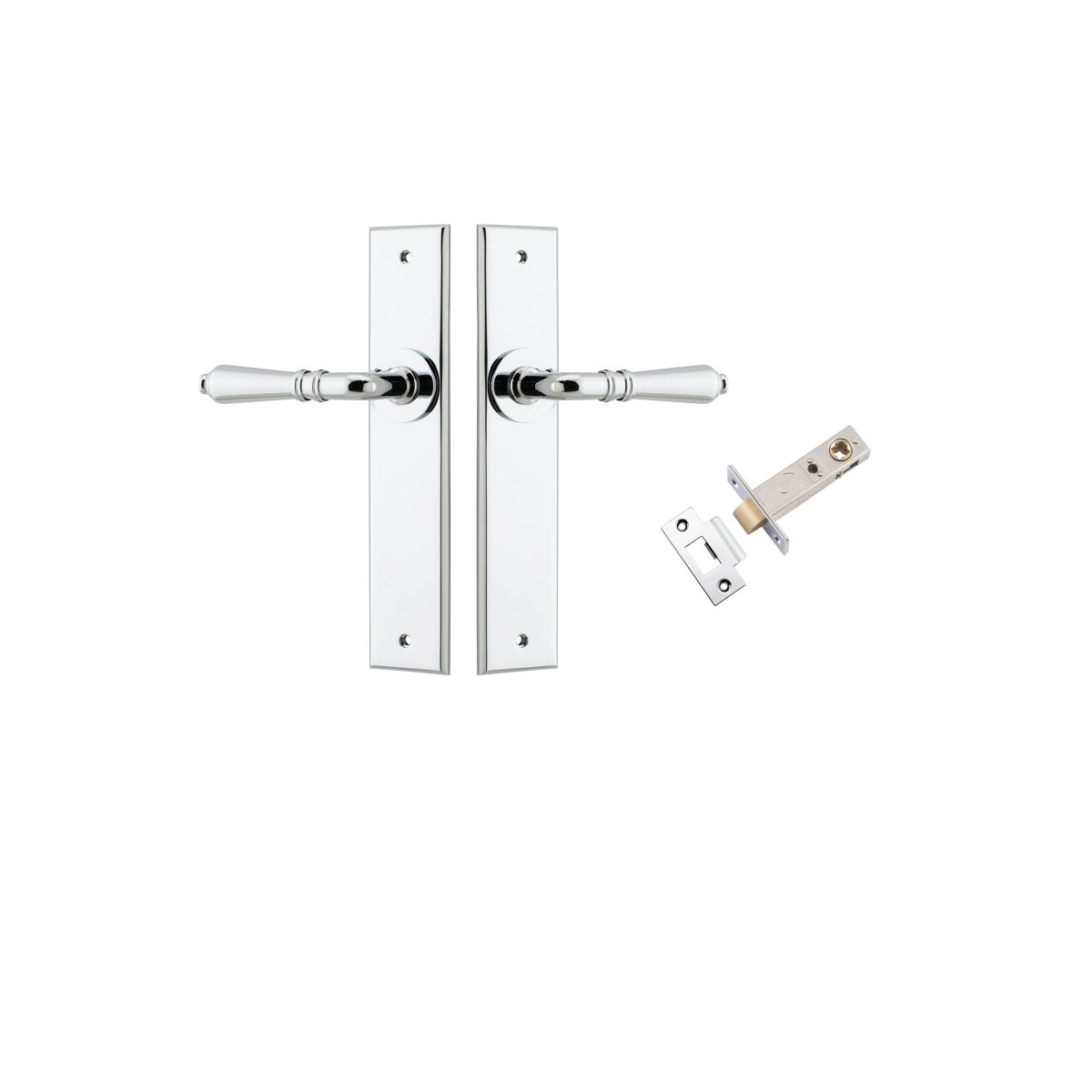 IVER Sarlat Solid Brass Chamfered Plate Door Handle – Multiple Finishes Available - Entry - Point - 11780KPASS60 - Iver