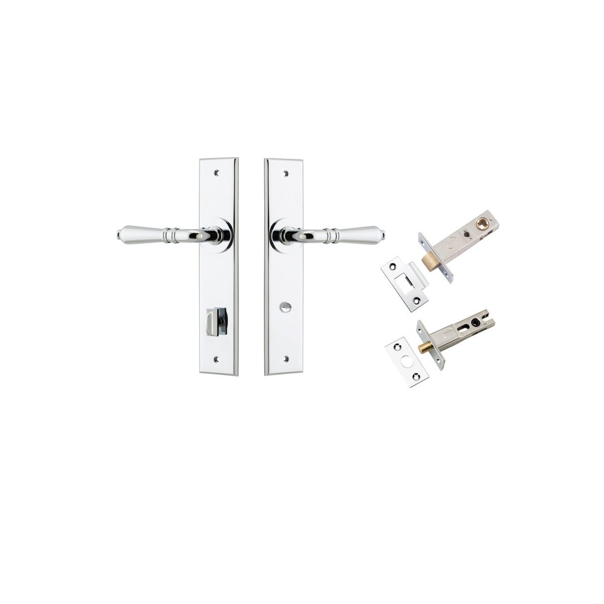 IVER Sarlat Solid Brass Chamfered Plate Door Handle – Multiple Finishes Available - Entry - Point - 11780KPRIV60 - Iver