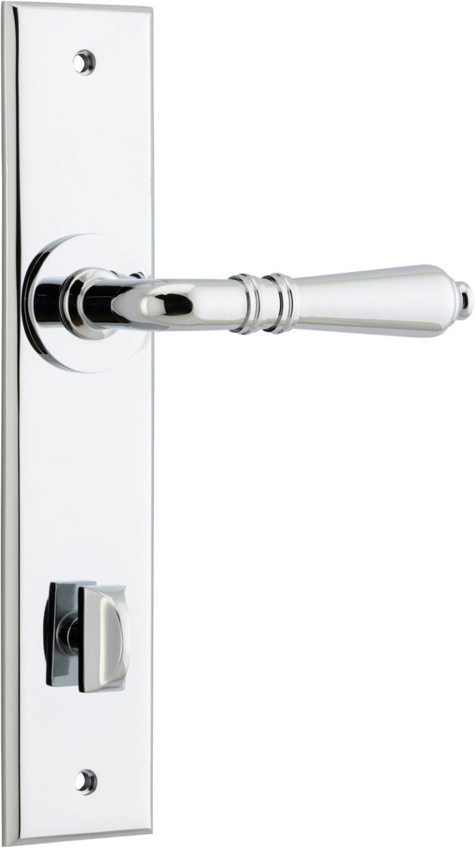 IVER Sarlat Solid Brass Chamfered Plate Door Handle – Multiple Finishes Available - Entry - Point - 11780P85 - Iver