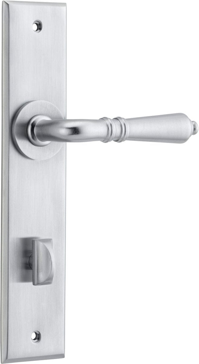 IVER Sarlat Solid Brass Chamfered Plate Door Handle – Multiple Finishes Available - Entry - Point - 12280P85 - Iver