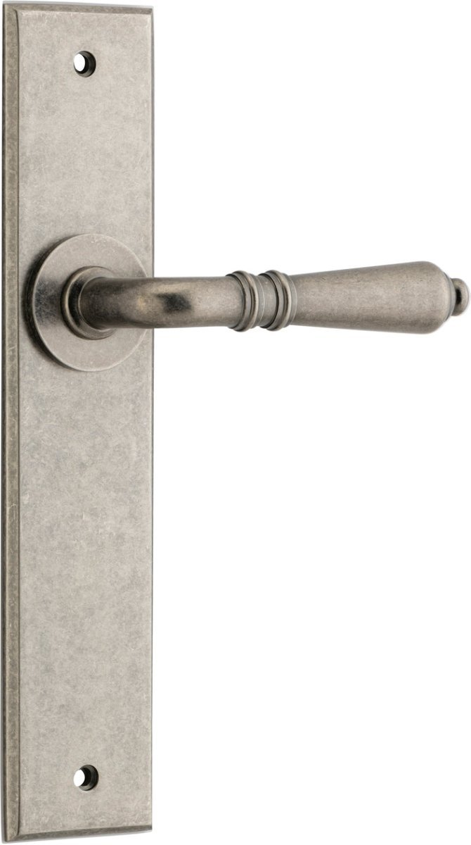 IVER Sarlat Solid Brass Chamfered Plate Door Handle – Multiple Finishes Available - Entry - Point - 13780 - Iver