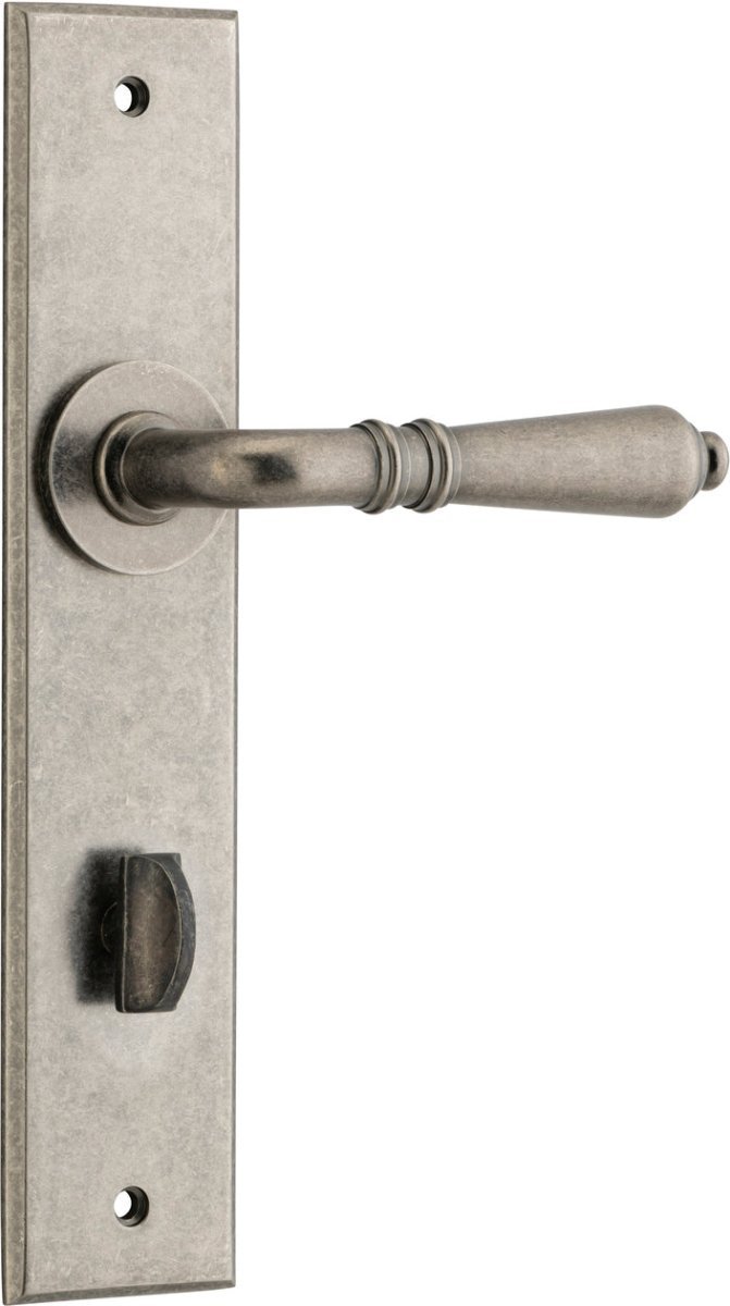 IVER Sarlat Solid Brass Chamfered Plate Door Handle – Multiple Finishes Available - Entry - Point - 13780P85 - Iver