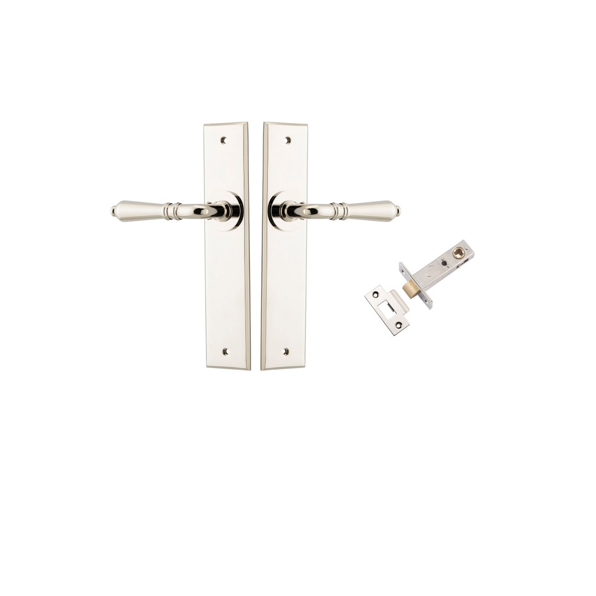 IVER Sarlat Solid Brass Chamfered Plate Door Handle – Multiple Finishes Available - Entry - Point - 14280KPASS60 - Iver