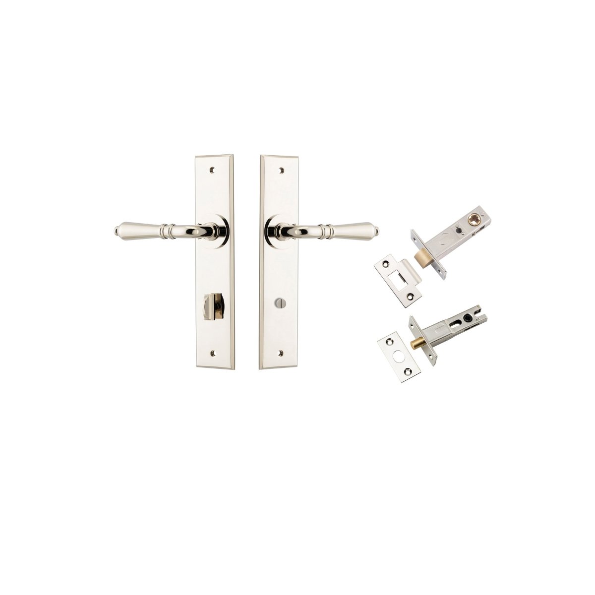 IVER Sarlat Solid Brass Chamfered Plate Door Handle – Multiple Finishes Available - Entry - Point - 14280KPRIV60 - Iver