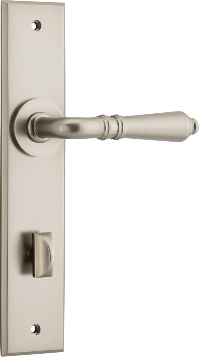 IVER Sarlat Solid Brass Chamfered Plate Door Handle – Multiple Finishes Available - Entry - Point - 14780P85 - Iver