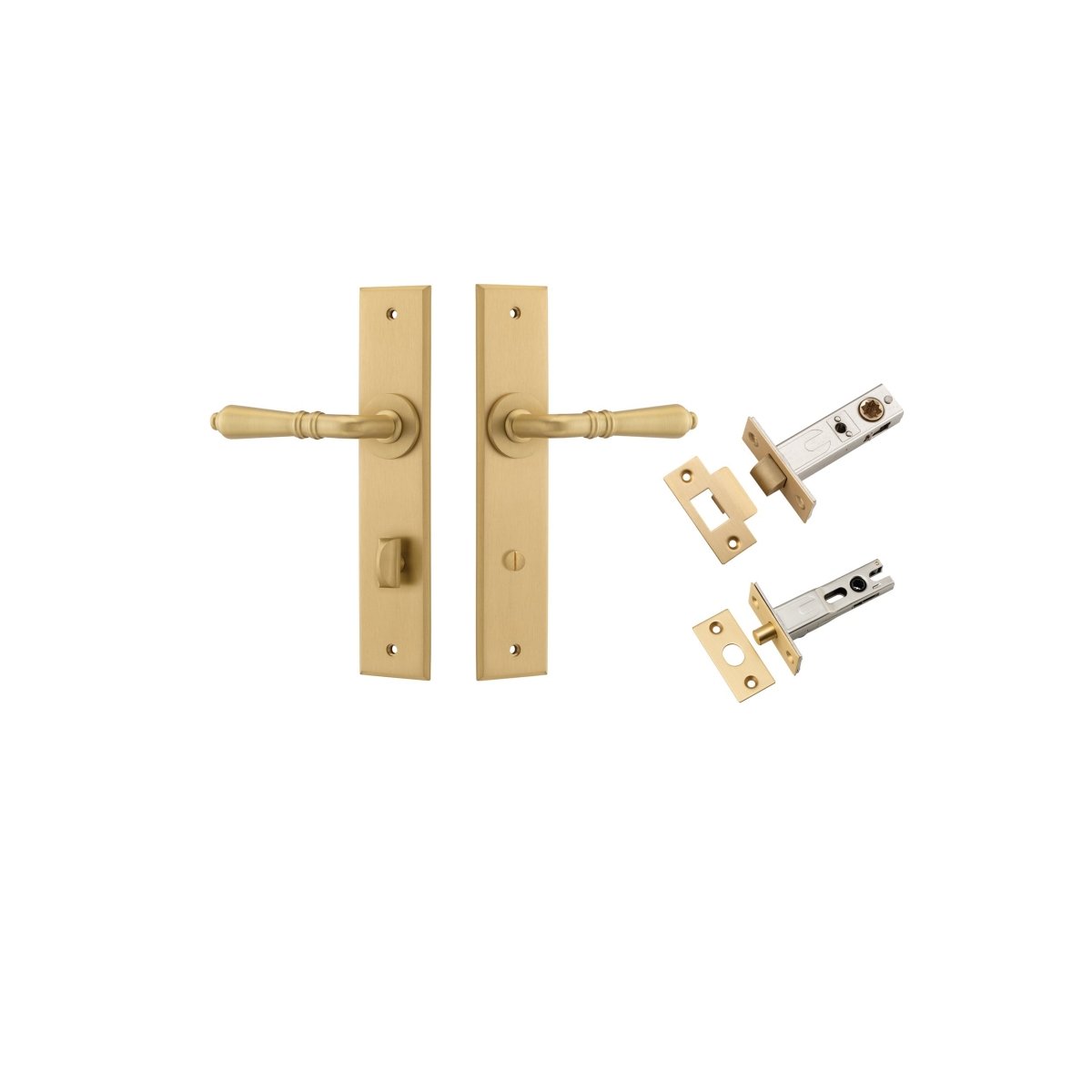 IVER Sarlat Solid Brass Chamfered Plate Door Handle – Multiple Finishes Available - Entry - Point - 15780KPRIV60 - Iver