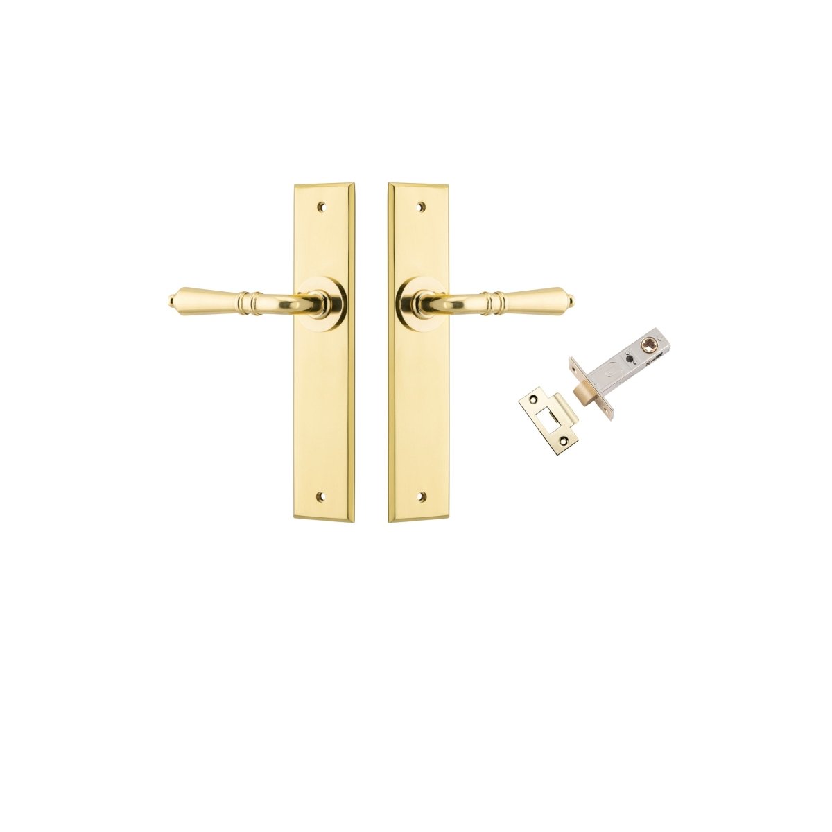 IVER Sarlat Solid Brass Chamfered Plate Door Handle – Multiple Finishes Available - Entry - Point - 16214KPASS60 - Iver