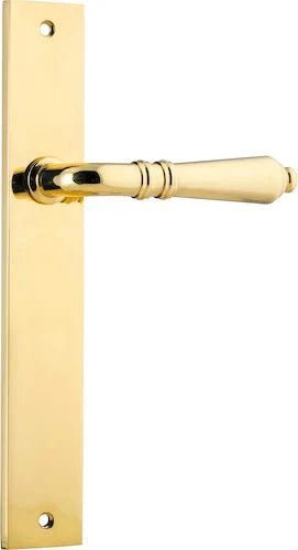 IVER Sarlat Solid Brass Rectangular Plate Door Handle – Multiple Finishes Available - Entry - Point - 10200 - Iver