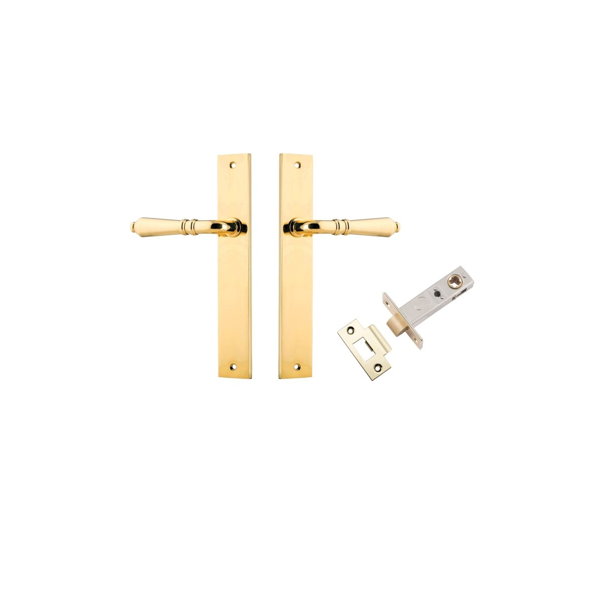 IVER Sarlat Solid Brass Rectangular Plate Door Handle – Multiple Finishes Available - Entry - Point - 10200KPASS60 - Iver
