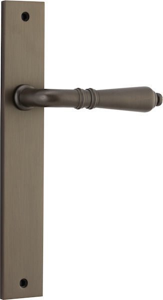 IVER Sarlat Solid Brass Rectangular Plate Door Handle – Multiple Finishes Available - Entry - Point - 10700 - Iver
