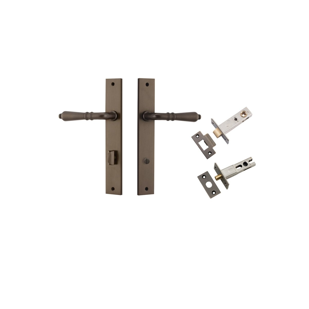 IVER Sarlat Solid Brass Rectangular Plate Door Handle – Multiple Finishes Available - Entry - Point - 10700KPRIV60 - Iver