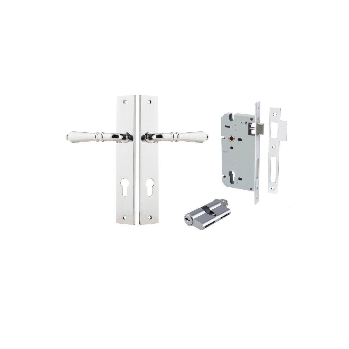 IVER Sarlat Solid Brass Rectangular Plate Door Handle – Multiple Finishes Available - Entry - Point - 11700KENTR60KK - Iver