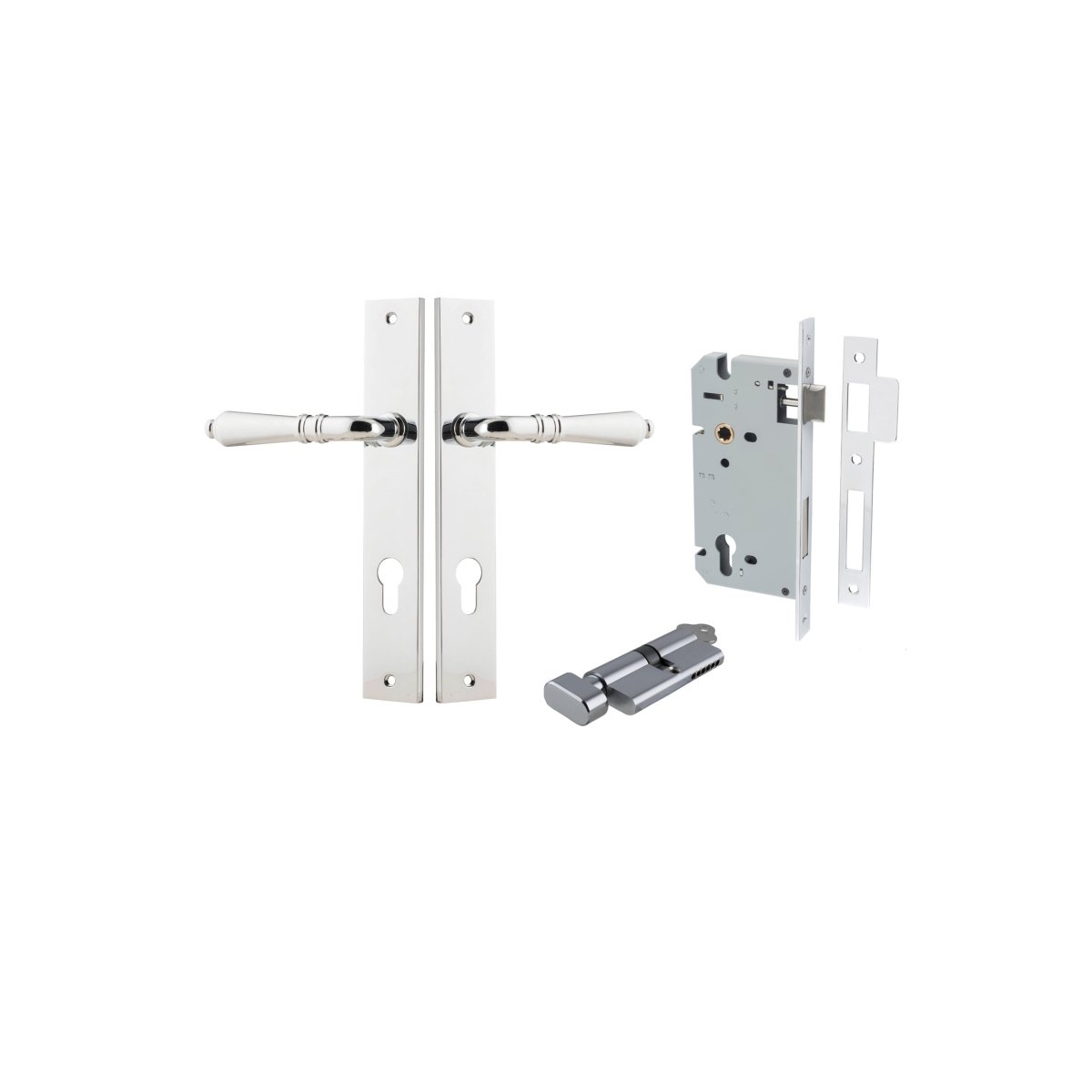 IVER Sarlat Solid Brass Rectangular Plate Door Handle – Multiple Finishes Available - Entry - Point - 11700KENTR60KT - Iver