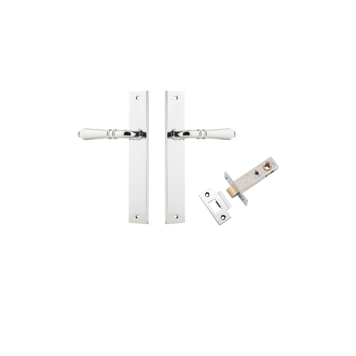 IVER Sarlat Solid Brass Rectangular Plate Door Handle – Multiple Finishes Available - Entry - Point - 11700KPASS60 - Iver