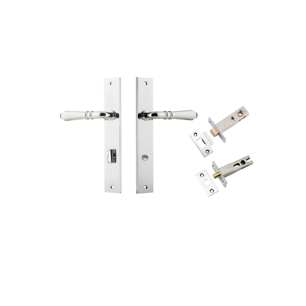 IVER Sarlat Solid Brass Rectangular Plate Door Handle – Multiple Finishes Available - Entry - Point - 11700KPRIV60 - Iver