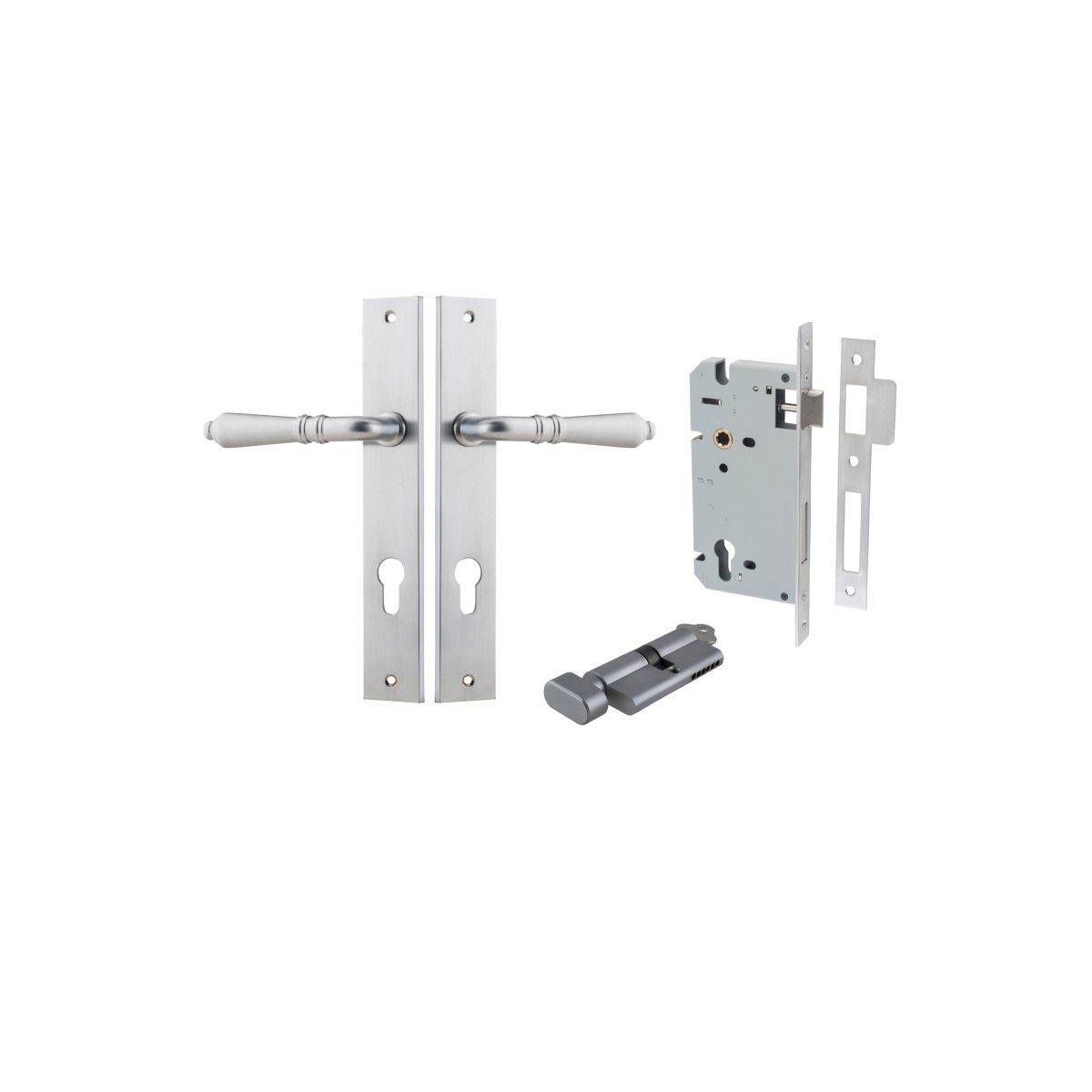 IVER Sarlat Solid Brass Rectangular Plate Door Handle – Multiple Finishes Available - Entry - Point - 12200KENTR60KT - Iver
