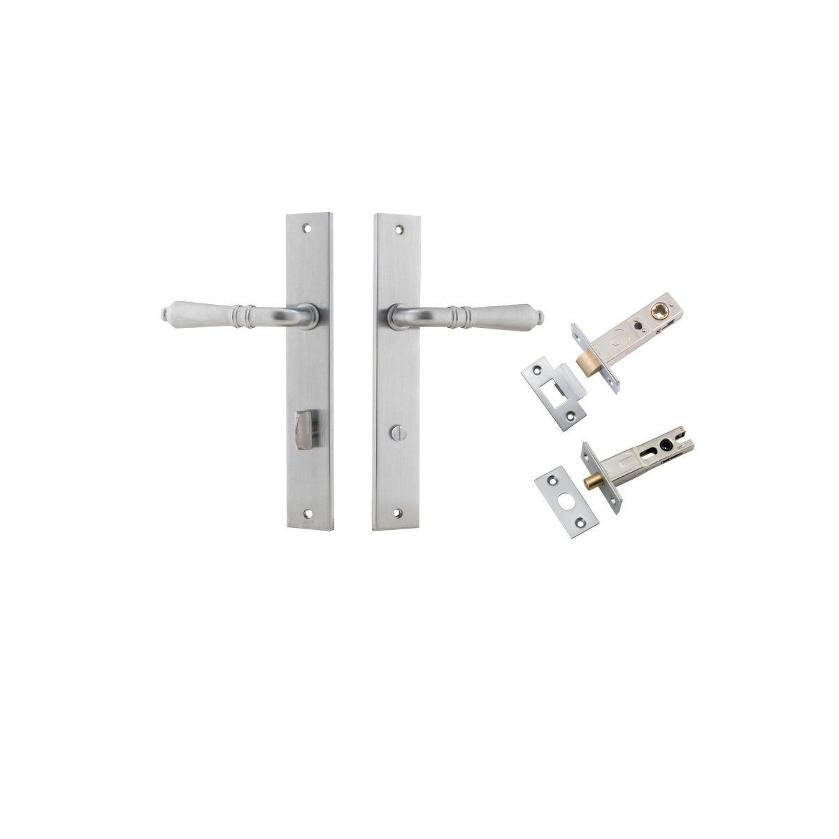 IVER Sarlat Solid Brass Rectangular Plate Door Handle – Multiple Finishes Available - Entry - Point - 12200KPRIV60 - Iver
