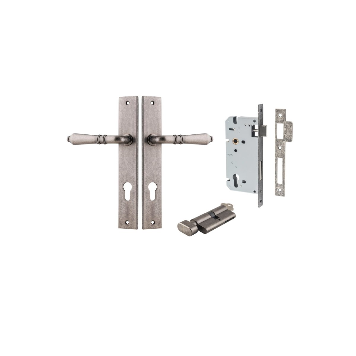 IVER Sarlat Solid Brass Rectangular Plate Door Handle – Multiple Finishes Available - Entry - Point - 13700KENTR60KT - Iver