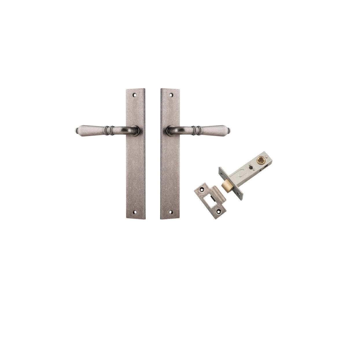 IVER Sarlat Solid Brass Rectangular Plate Door Handle – Multiple Finishes Available - Entry - Point - 13700KPASS60 - Iver