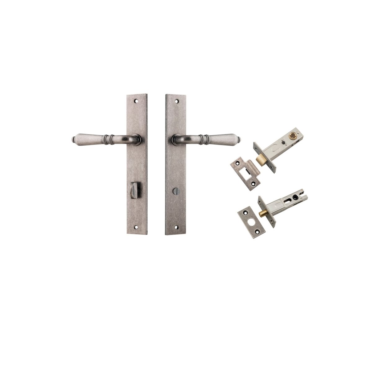 IVER Sarlat Solid Brass Rectangular Plate Door Handle – Multiple Finishes Available - Entry - Point - 13700KPRIV60 - Iver