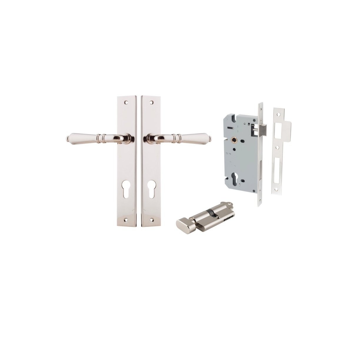 IVER Sarlat Solid Brass Rectangular Plate Door Handle – Multiple Finishes Available - Entry - Point - 14200KENTR60KT - Iver