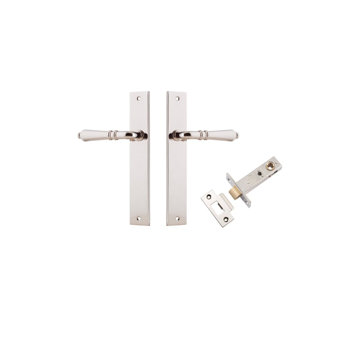 IVER Sarlat Solid Brass Rectangular Plate Door Handle – Multiple Finishes Available - Entry - Point - 14200KPASS60 - Iver