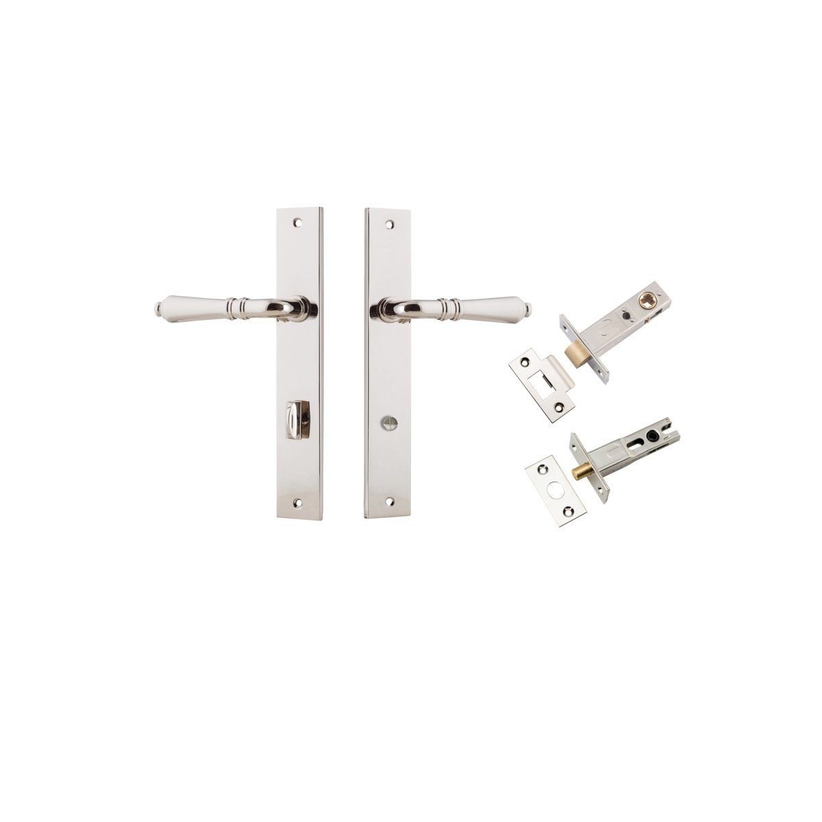 IVER Sarlat Solid Brass Rectangular Plate Door Handle – Multiple Finishes Available - Entry - Point - 14200KPRIV60 - Iver