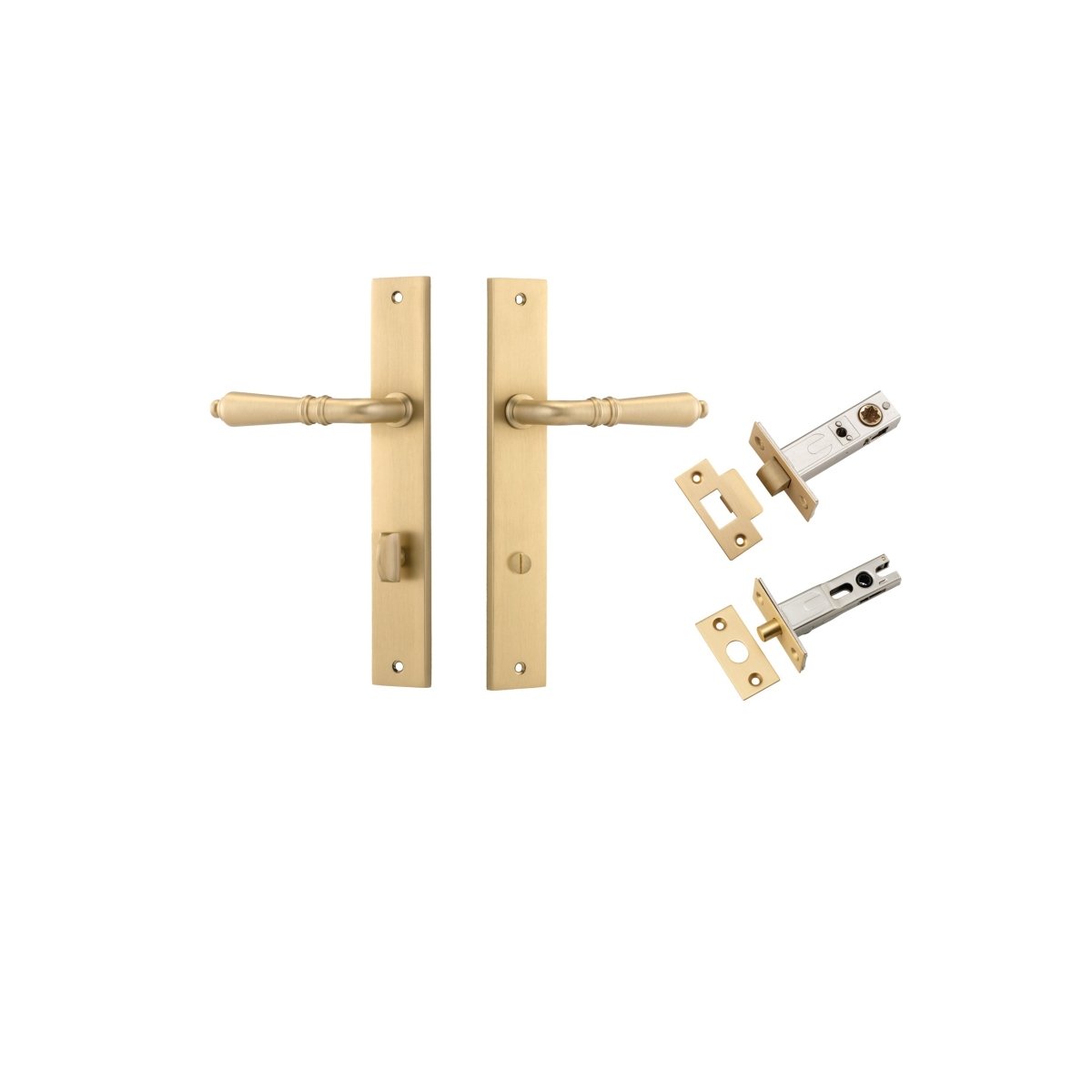 IVER Sarlat Solid Brass Rectangular Plate Door Handle – Multiple Finishes Available - Entry - Point - 15200KPRIV60 - Iver