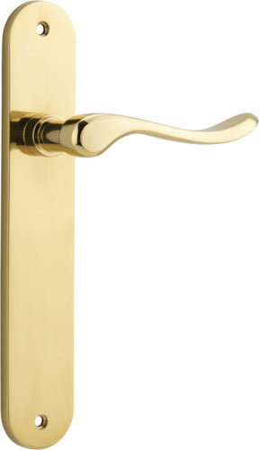 IVER Stirling Solid Brass Oval Plate Door Handle – Multiple Finishes Available - Entry - Point - 10424 - Iver