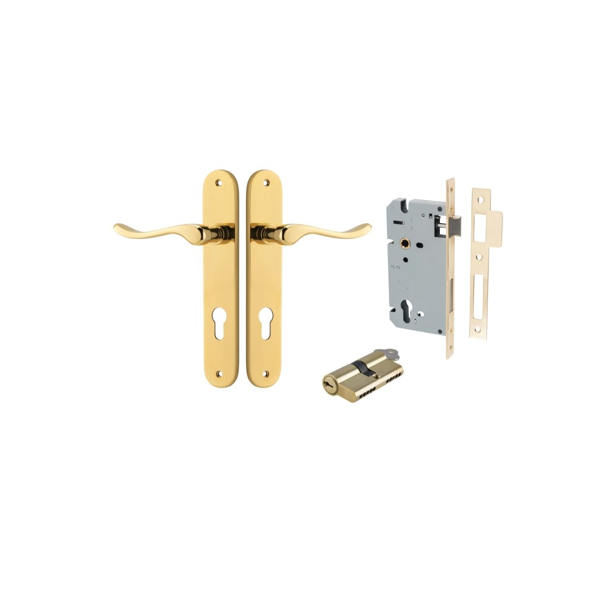 IVER Stirling Solid Brass Oval Plate Door Handle – Multiple Finishes Available - Entry - Point - 10424KENTR60KK - Iver