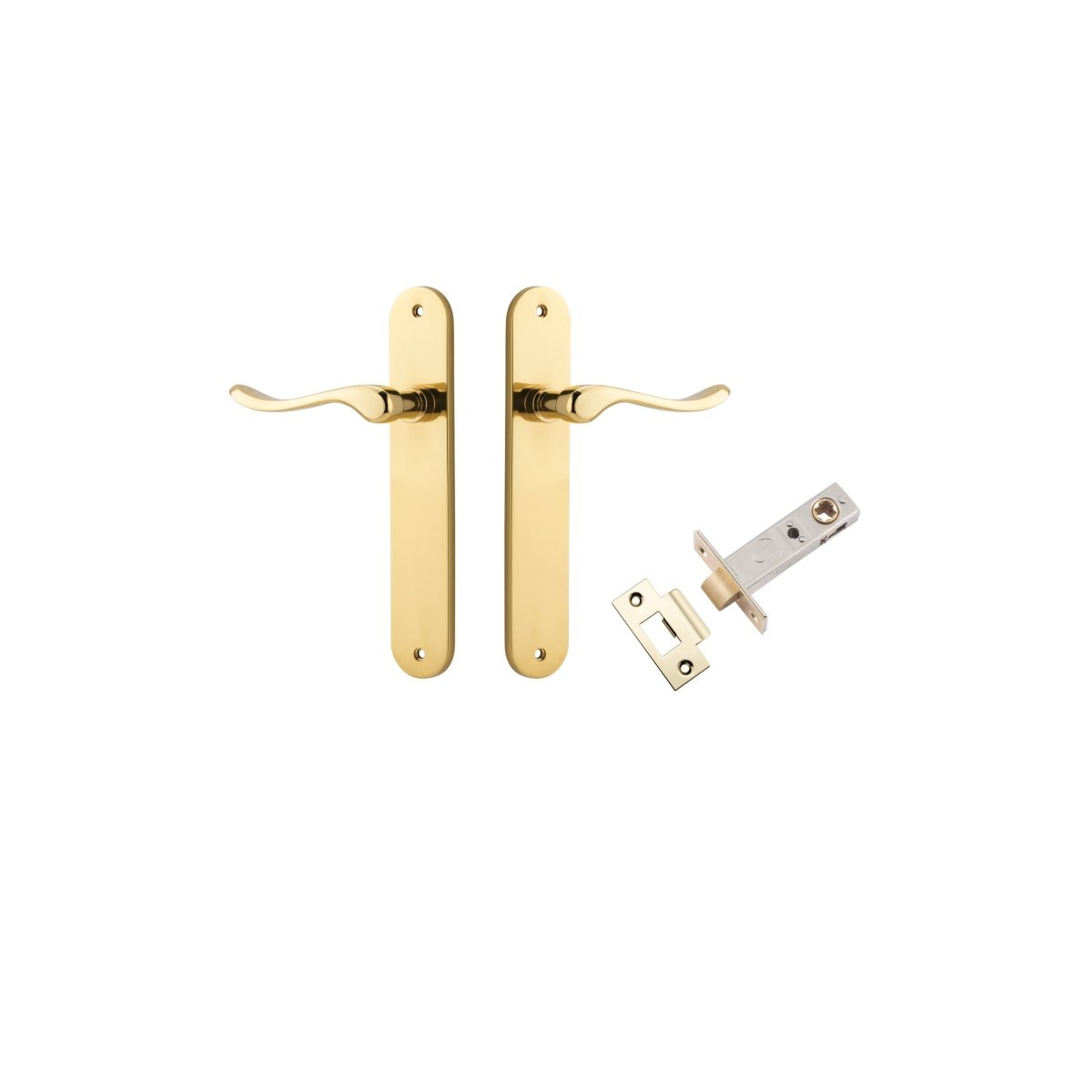 IVER Stirling Solid Brass Oval Plate Door Handle – Multiple Finishes Available - Entry - Point - 10424KPASS60 - Iver