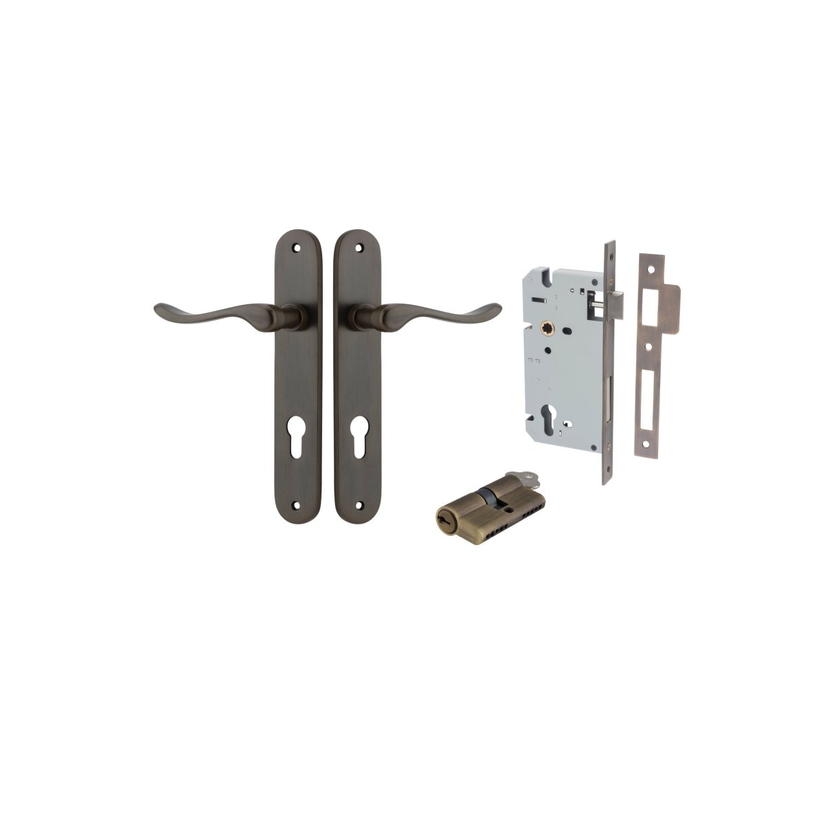 IVER Stirling Solid Brass Oval Plate Door Handle – Multiple Finishes Available - Entry - Point - 10924KENTR60KK - Iver