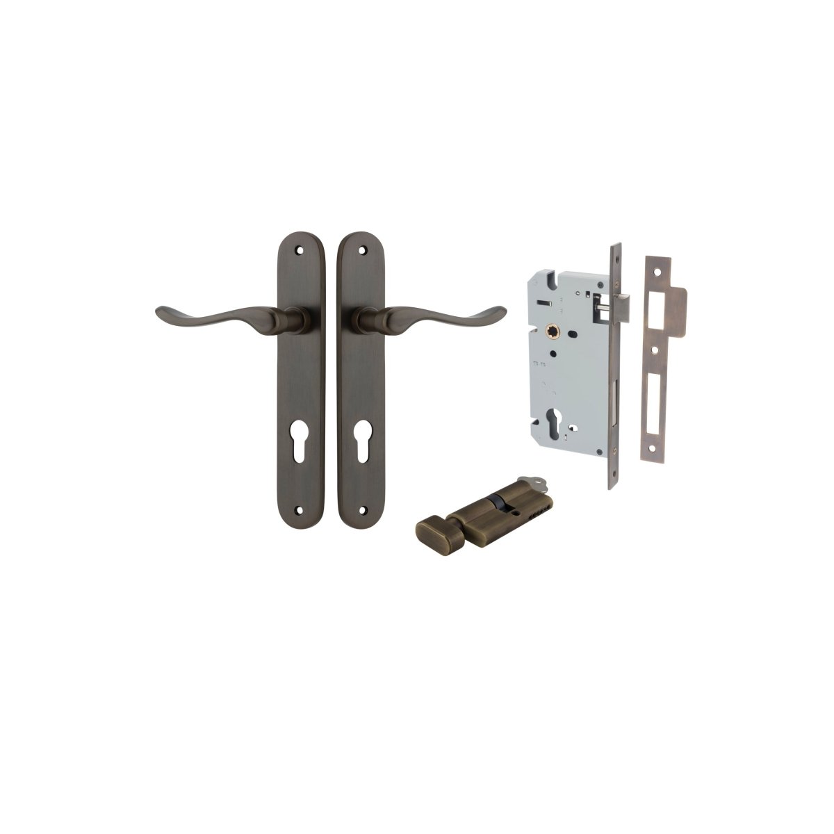 IVER Stirling Solid Brass Oval Plate Door Handle – Multiple Finishes Available - Entry - Point - 10924KENTR60KT - Iver