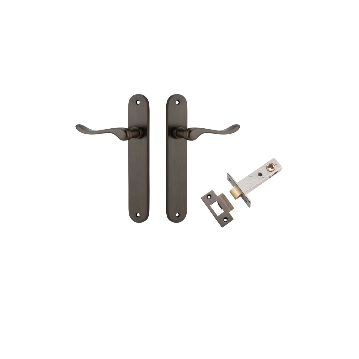 IVER Stirling Solid Brass Oval Plate Door Handle – Multiple Finishes Available - Entry - Point - 10924KPASS60 - Iver