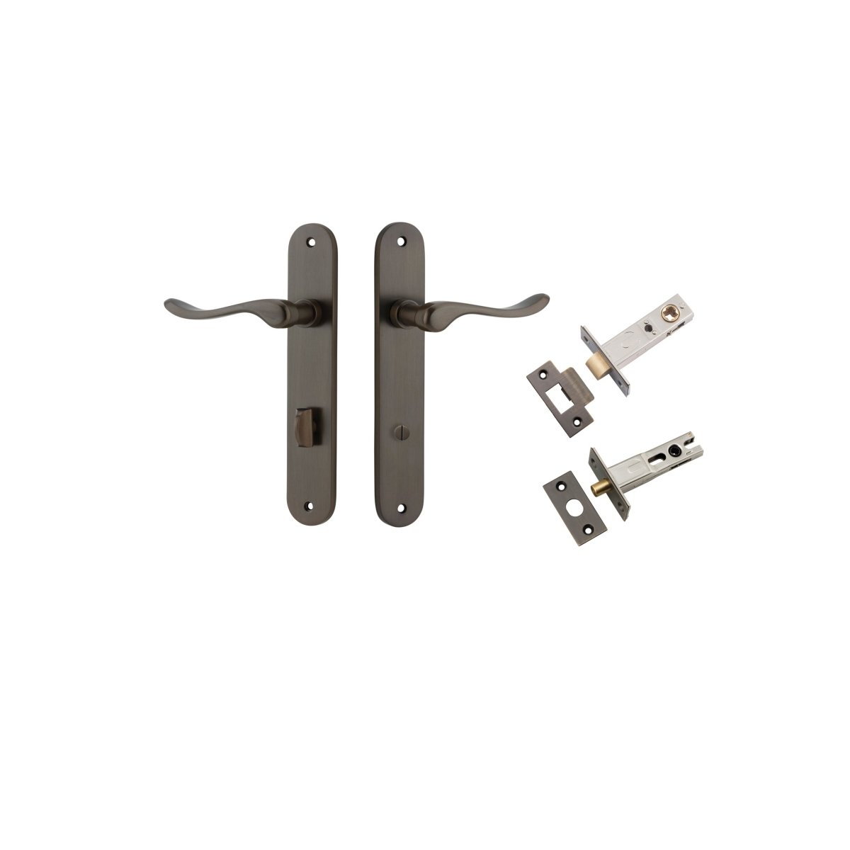 IVER Stirling Solid Brass Oval Plate Door Handle – Multiple Finishes Available - Entry - Point - 10924KPRIV60 - Iver