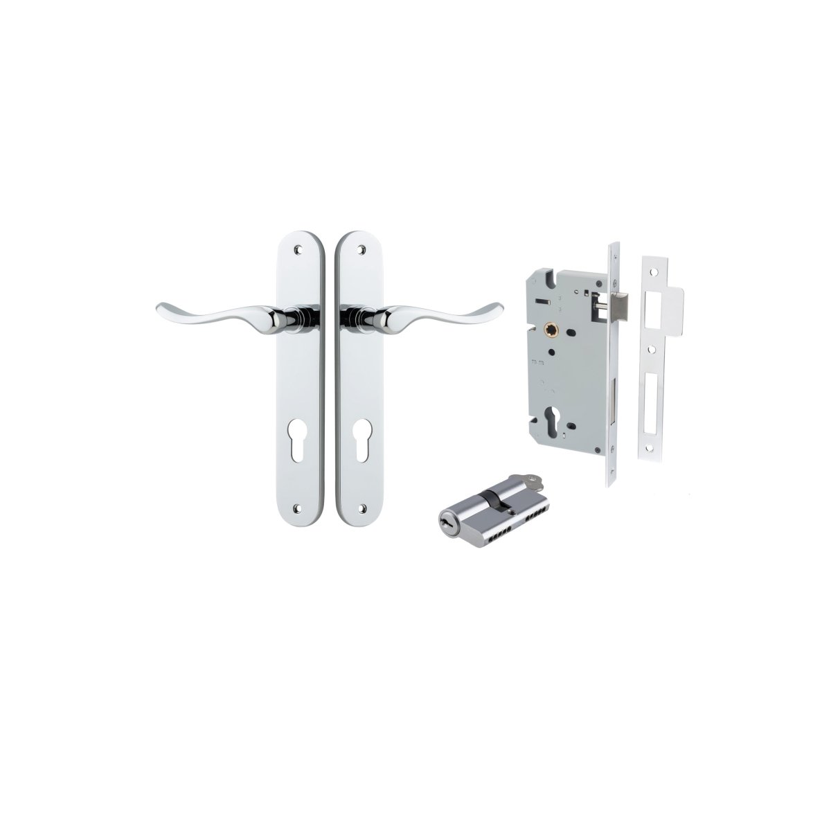 IVER Stirling Solid Brass Oval Plate Door Handle – Multiple Finishes Available - Entry - Point - 11924KENTR60KK - Iver