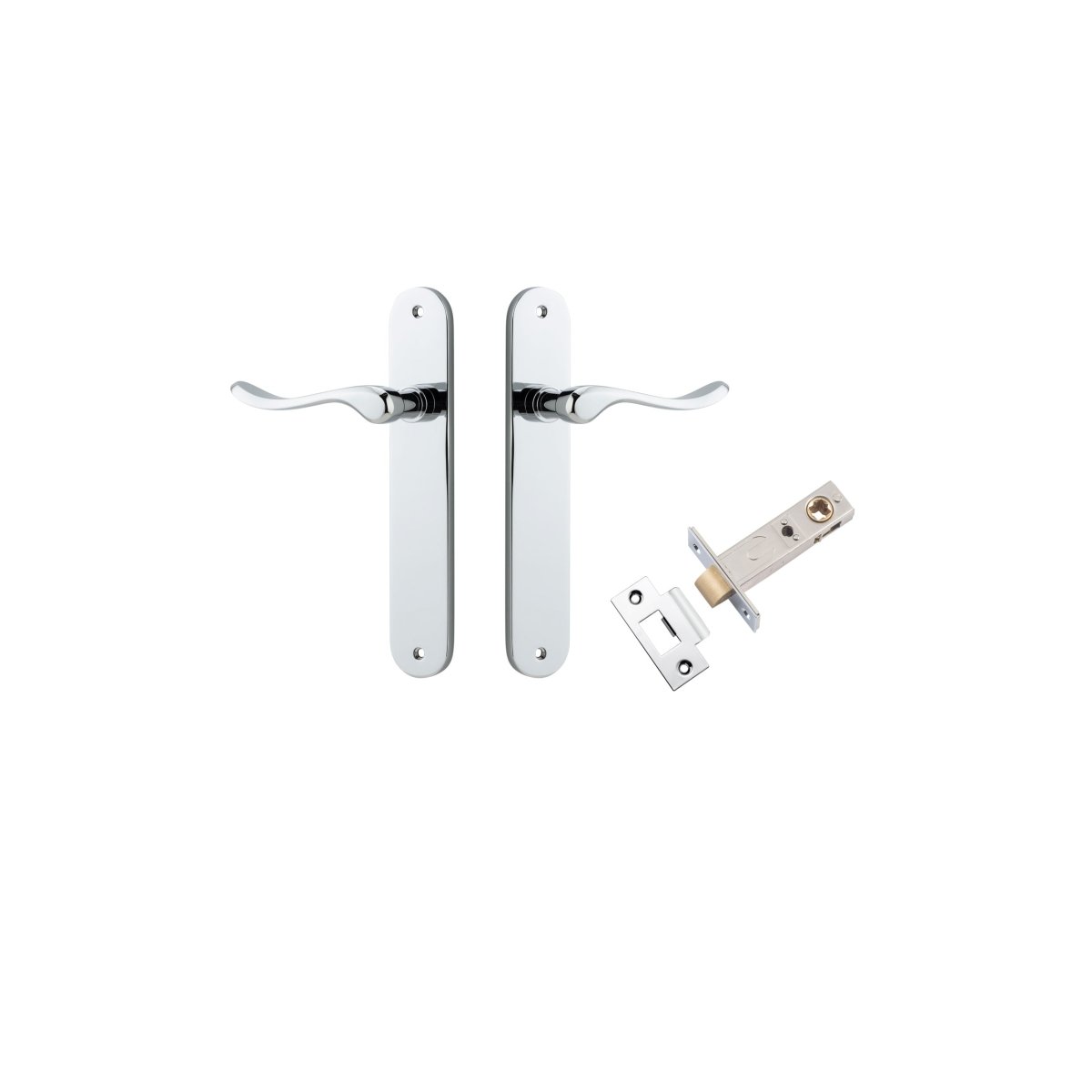 IVER Stirling Solid Brass Oval Plate Door Handle – Multiple Finishes Available - Entry - Point - 11924KPASS60 - Iver