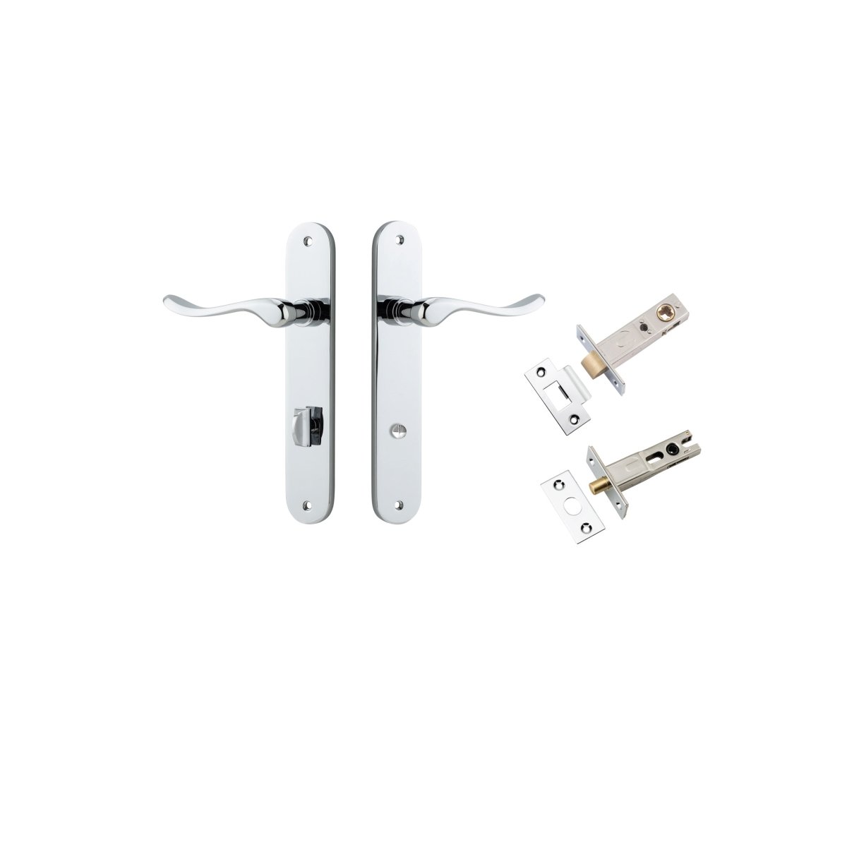 IVER Stirling Solid Brass Oval Plate Door Handle – Multiple Finishes Available - Entry - Point - 11924KPRIV60 - Iver