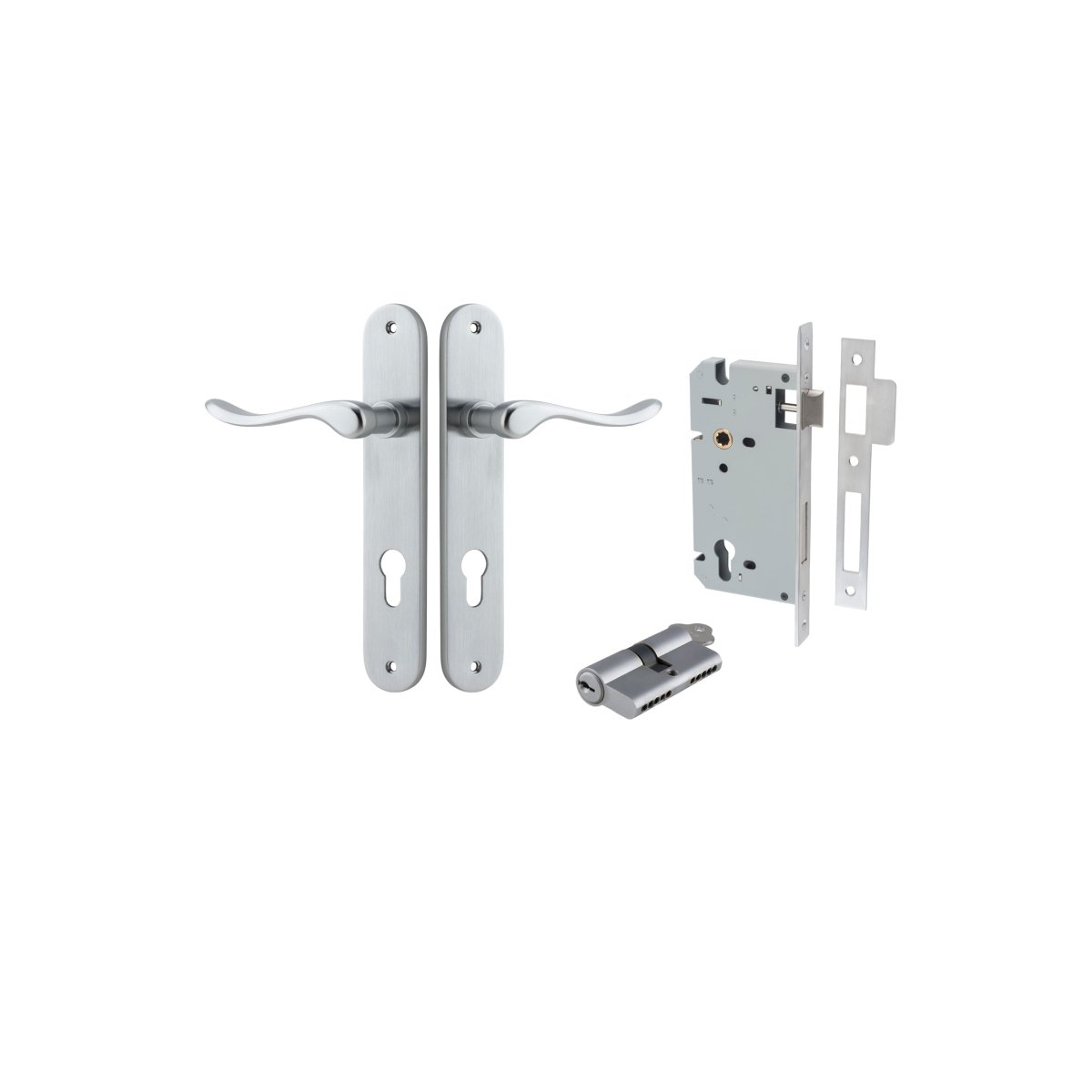 IVER Stirling Solid Brass Oval Plate Door Handle – Multiple Finishes Available - Entry - Point - 12424KENTR60KK - Iver