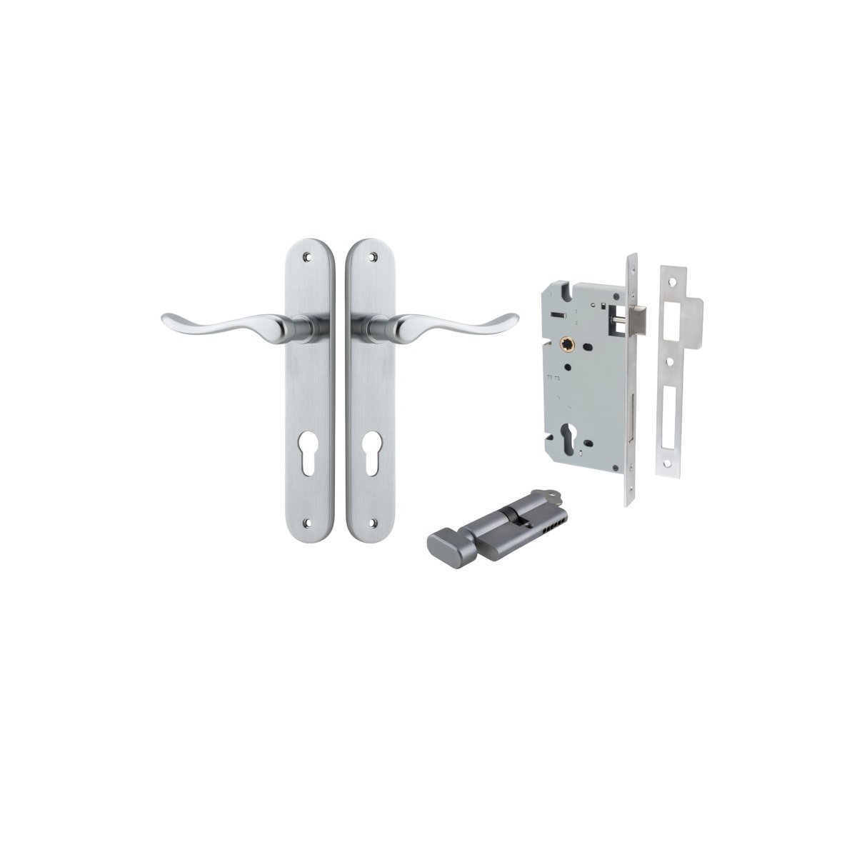 IVER Stirling Solid Brass Oval Plate Door Handle – Multiple Finishes Available - Entry - Point - 12424KENTR60KT - Iver