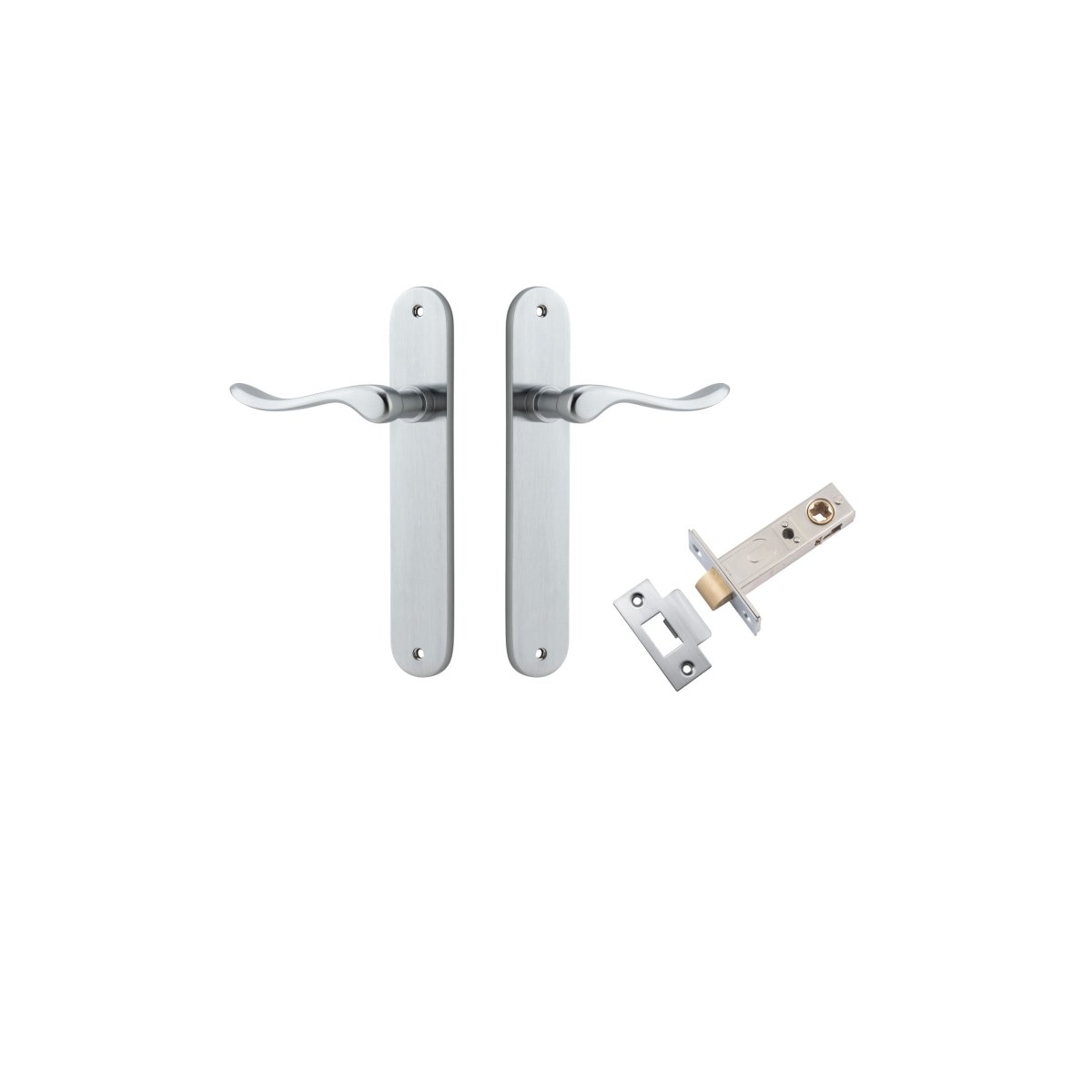 IVER Stirling Solid Brass Oval Plate Door Handle – Multiple Finishes Available - Entry - Point - 12424KPASS60 - Iver