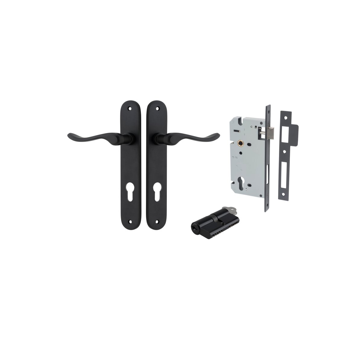IVER Stirling Solid Brass Oval Plate Door Handle – Multiple Finishes Available - Entry - Point - 12924KENTR60KK - Iver