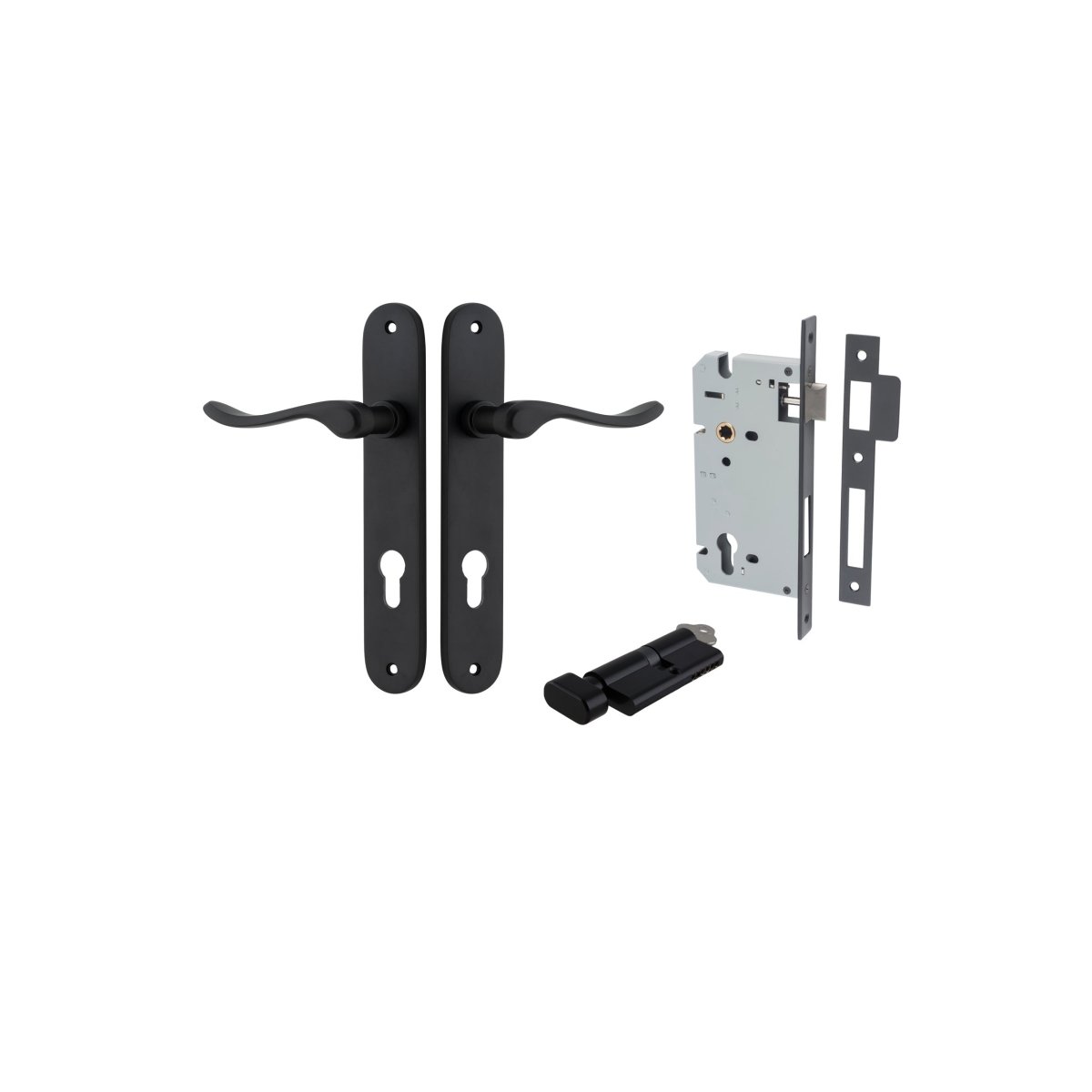 IVER Stirling Solid Brass Oval Plate Door Handle – Multiple Finishes Available - Entry - Point - 12924KENTR60KT - Iver