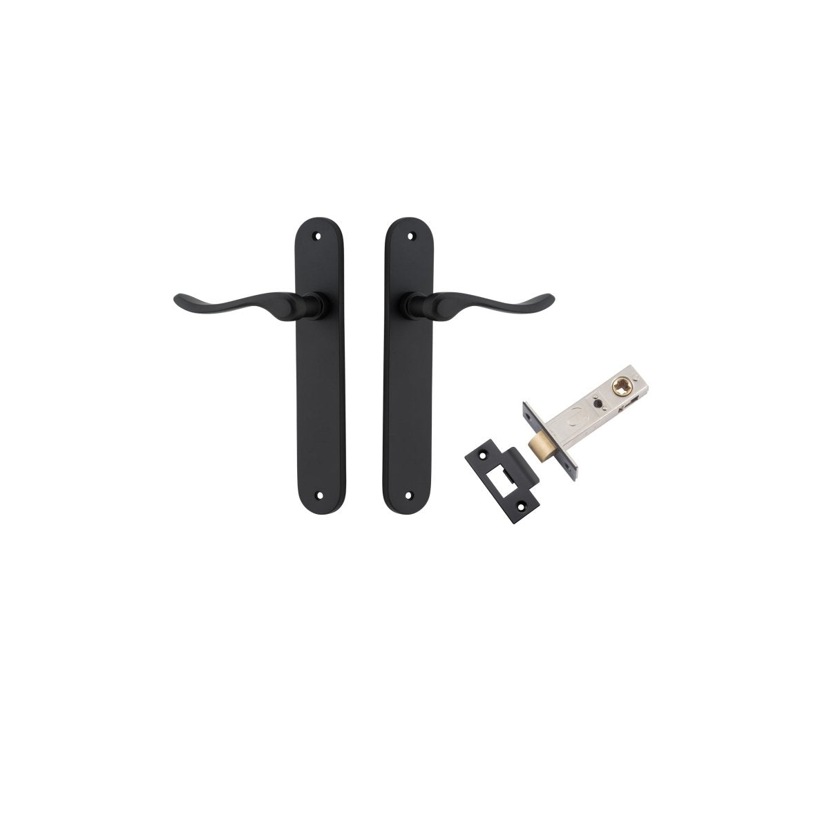 IVER Stirling Solid Brass Oval Plate Door Handle – Multiple Finishes Available - Entry - Point - 12924KPASS60 - Iver